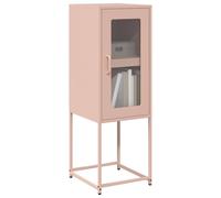 Sideboard Pink Cold-rolled Steel 36x39x107 cm Slim Metal Storage Cabinet Wallfix