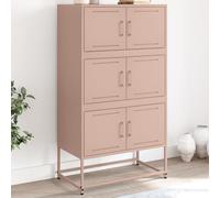 vidaXL Sideboard Storage Organiser Cupboard Side Cabinet Highboard Pink Steel