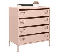 Sideboard Pink 68x39x73.5 cm Cold-rolled Steel 4-Drawer Metal Cabinet Storage.