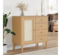vidaXL Sideboard SENJA Rattan Look Brown 80x40x80 cm Solid Wood Pine