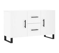 vidaXL White Sideboard - Modern Engineered Wood Storage Cabinet with Metal Legs for Living Room, Bedroom