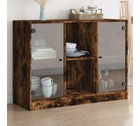 vidaXL Sideboard Smoked Oak 102x37x75.5 cm Engineered Wood