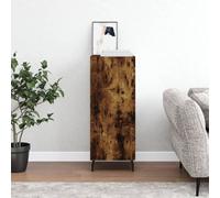 Sideboard Smoked Oak 34.5x34x90 cm Engineered Wood & Metal Legs Storage Cabinet