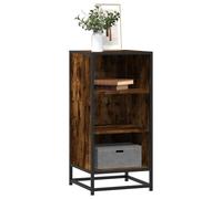 Sideboard Smoked Oak Engineered Wood & Metal 35.5x35x76 cm Black 3 Shelf Storage