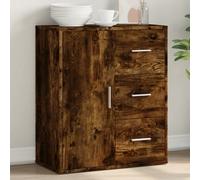 Sideboard Smoked Oak Engineered Wood 60x31x70 cm Compact Storage Cabinet Wallfix