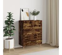 vidaXL Sideboard Smoked Oak 69.5x34x90 cm Engineered Wood