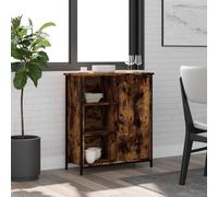 Sideboard Smoked Oak 70x30x80 cm Engineered Wood & Steel Storage Cabinet - New