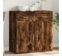 Sideboard Smoked Oak Engineered Wood 79x38x80 cm Storage Cabinet Modern