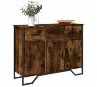Vidaxl Sideboard Smoked Oak 97X32.5X74.5 Cm Engineered Wood