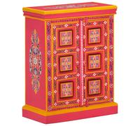 vidaXL Sideboard Solid Mango Wood Pink Hand Painted