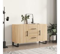 vidaXL Sonoma Oak Sideboard- Engineered Wood & Metal, Modern Design, Wide Storage with Doors, Sturdy Top Surface for Decor Display