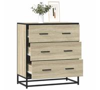 vidaXL Sideboard Sonoma Oak 68x35x76 cm Engineered Wood and Metal