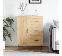 Sideboard Sonoma Oak 69.5x34x90 cm Engineered Wood Metal 3 Drawer Cupboard Unit