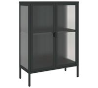 Vidaxl Sideboard Black 75X35X105 Cm Glass And Steel