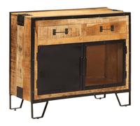 vidaXL Sideboard Storage Cabinet Cupboard Solid Rough Wood Mango and Metal