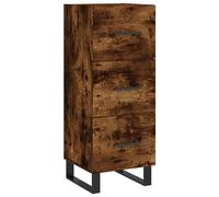 vidaXL Smoked Oak Sideboard - Modern Style Sideboard Cabinet made of Engineered Wood with Sturdy Metal Legs - Brown