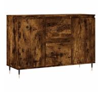 vidaXL Sideboard in Smoked Oak - Engineered Wood, Iron Legs, Ample Storage Space, Ideal for Living Room or Bedroom
