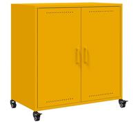 vidaXL Sideboard, Storage Cabinet for Living Room, Cupboard with Storage, Side Cabinet, Highboard, Home Organiser, Modern Style, Mustard Yellow Steel