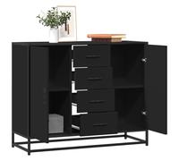 vidaXL Sideboard Black 92x35x76 cm Engineered Wood, Black