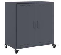 Sideboard Anthracite 68x39x72cm Cold-Rolled Steel 2-Door Wheeled Storage Cabinet