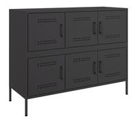 vidaXL Sideboard Storage Organiser Cupboard Side Cabinet Highboard Black Steel