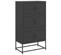 vidaXL Sideboard Storage Organiser Cupboard Side Cabinet Highboard Black Steel