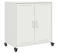 vidaXL Sideboard Storage Organiser Cupboard Side Cabinet Highboard White Steel