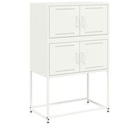 vidaXL Sideboard Storage Organiser Cupboard Side Cabinet Highboard White Steel