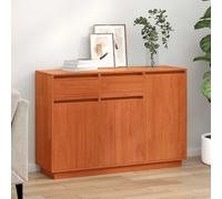 vidaXL Sideboard Wax Brown 110 x 34 x 75 cm Solid Pine Wood