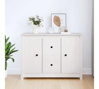 vidaXL Sideboard White 100X35X74 Cm Solid Wood Pine, White