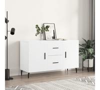 vidaXL Sideboard, Side Cabinet with Doors, Storage Cabinet for Living Room Office, Cupboard, Modern Style, Modern Style, White Engineered Wood