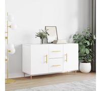 vidaXL Sideboard White Engineered Wood with Metal Legs - Modern Storage Cabinet for Living Room, Bedroom and Office