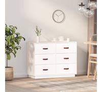 vidaXL Sideboard White 100x40x75 cm Solid Wood Pine LSO UK