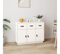 vidaXL Sideboard White 100x40x75 cm Solid Wood Pine