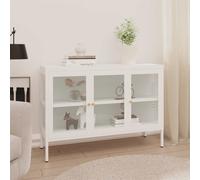 vidaXL Sideboard White 105x35x70 cm Steel and Glass