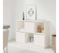 vidaXL Sideboard White 110.5x35x80 cm Solid Wood Pine UK HOT