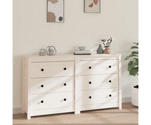 Vidaxl Sideboard White 140X35X80 Cm Solid Wood Pine
