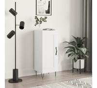 Sideboard White 34.5x34x90 cm Engineered Wood & Iron Hairpin Legs Modern Shelf