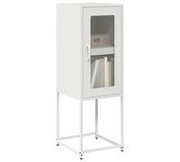 Sideboard White Cold-Rolled Steel 36x39x107 cm Modern Storage Cabinet w/handles