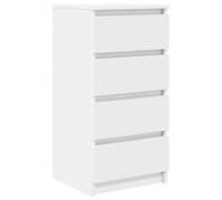vidaXL 4 Drawer White Sideboard - Size: 76 x 37.5 x 35cm - Wilko