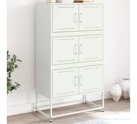 vidaXL Sideboard White 68.5x38.5x123.5 cm Steel