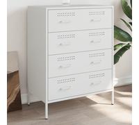 (white) vidaXL Sideboard Storage Cupboard Cabinet Home Organiser Highboard Black Steel