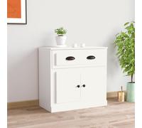 Sideboard White Engineered Wood 70x35.5x67.5 cm Slim Storage Cabinet with Doors