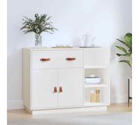 vidaXL Sideboard White 98.5x40x75 cm Solid Wood Pine UK HOT