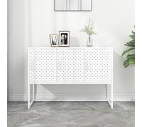 vidaXL Sideboard White Steel Indoor Living Room Side Storage Cabinet Table