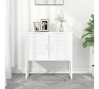 vidaXL Sideboard White Steel Indoor Living Room Side Storage Cabinet Table