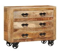 Vidaxl Sideboard With 3 Drawers 80X30X65 Cm Solid Rough Wood Mango
