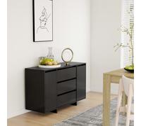 vidaXL Sideboard with 3 Drawers Black 120x41x75 cm Engineered Wood