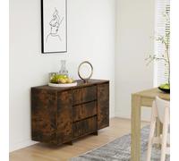 Sideboard with 3 Drawers Smoked Oak 120x41x75 cm Engineered Wood