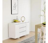 (white) vidaXL Sideboard with 3 Drawers Chipboard Highboard Cupboard Multi Colours